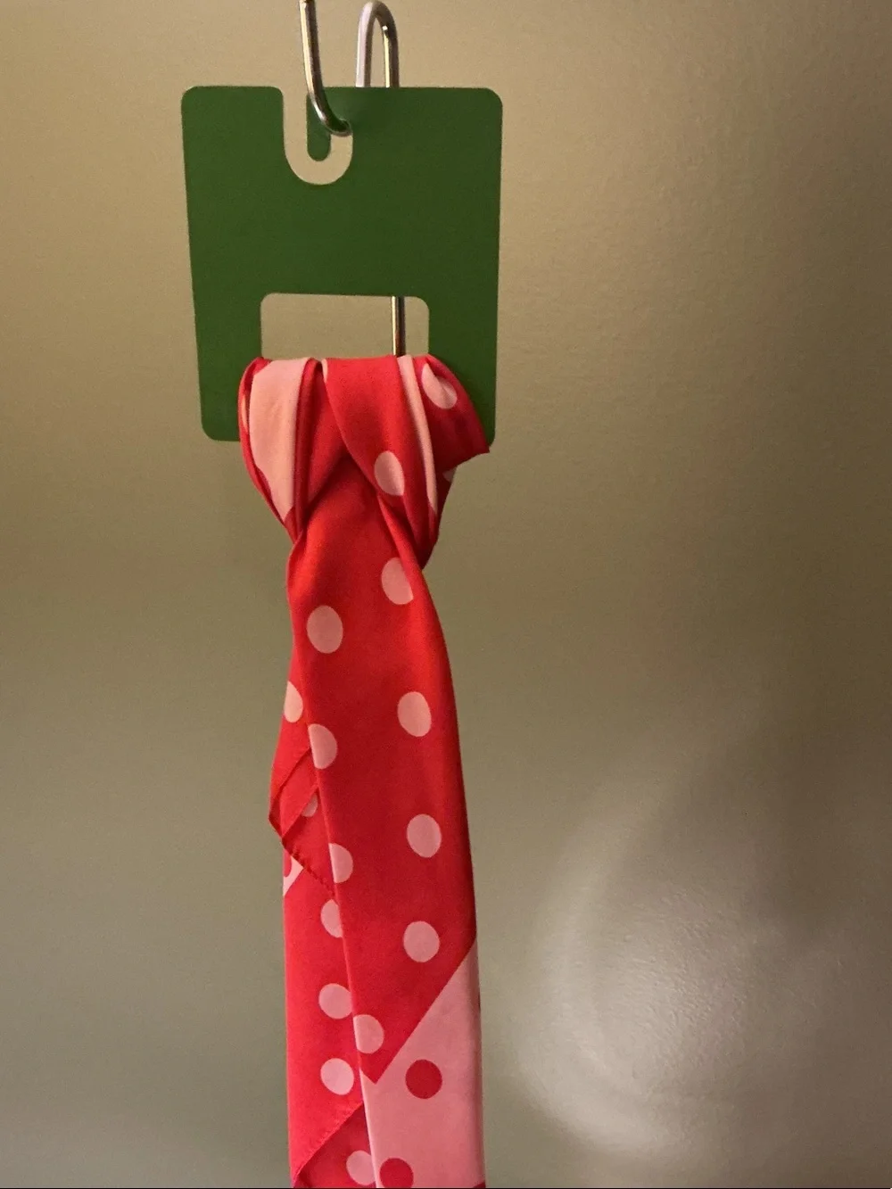 kate spade Pink and Red Polka Dot 100% Silk Scarf Dot Print NEW